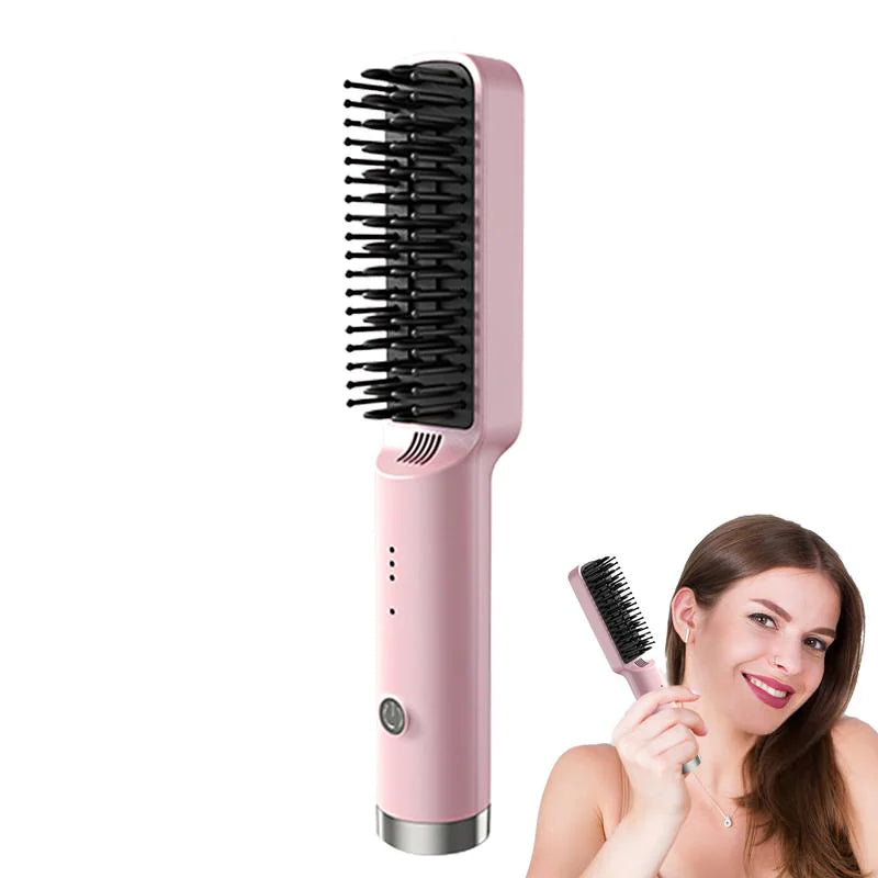 "HeatWave" Fast Heated Straightener Brush Hair