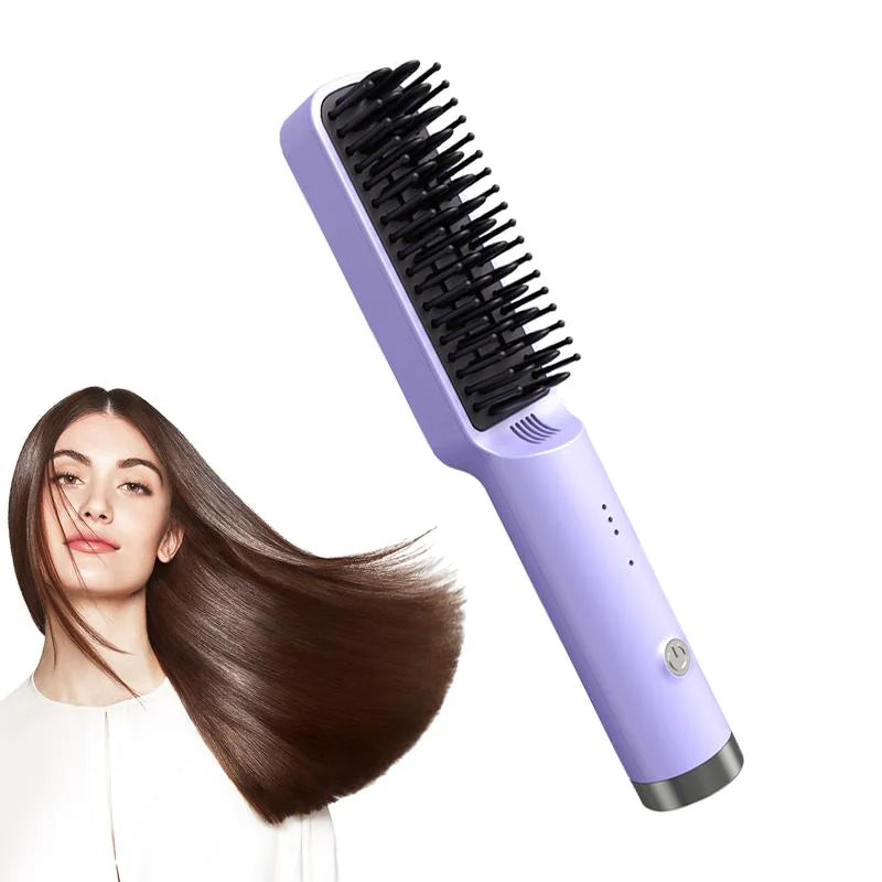 "HeatWave" Fast Heated Straightener Brush Hair