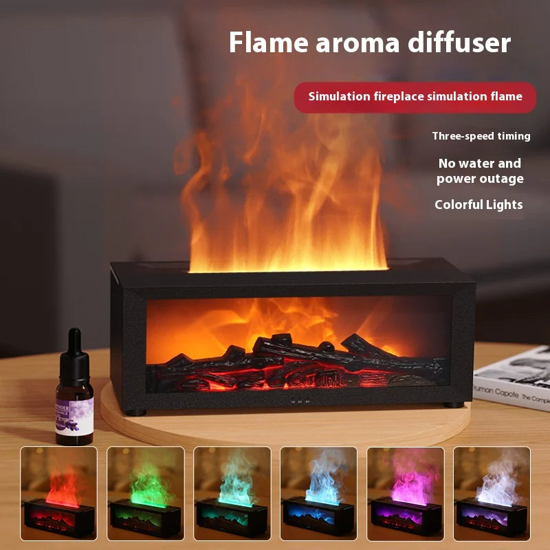 "Glowmist " Fireplace Flame Humidifier with Remote & Aromatherapy