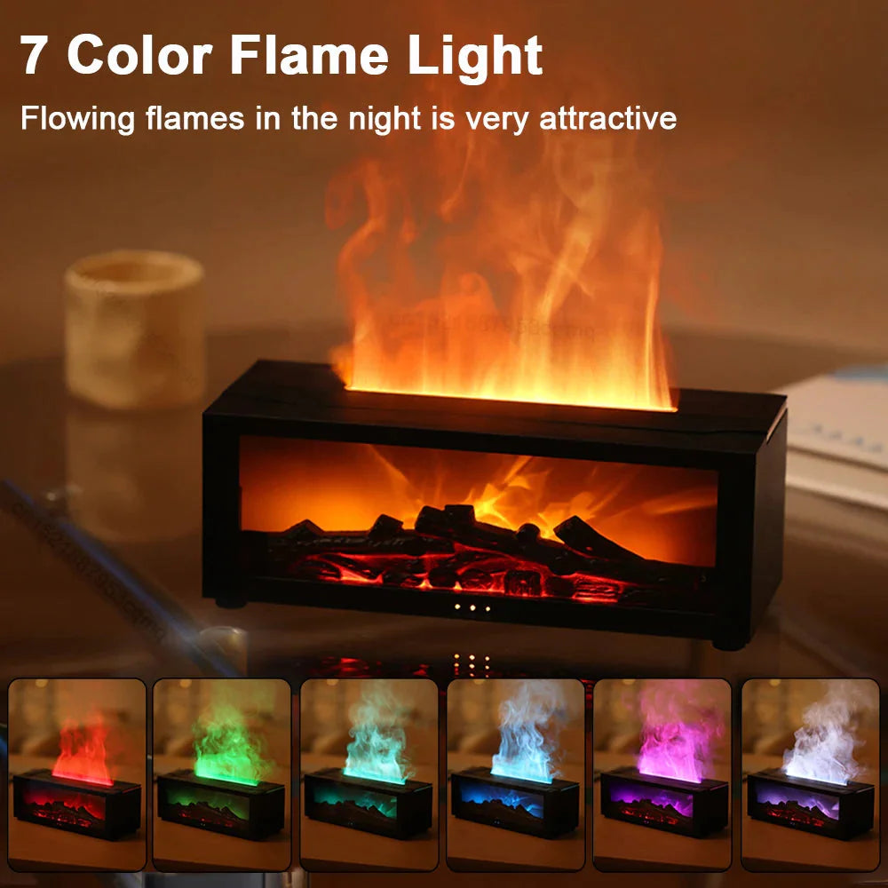 "Glowmist " Fireplace Flame Humidifier with Remote & Aromatherapy