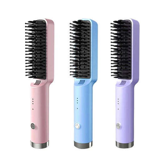 "HeatWave" Fast Heated Straightener Brush Hair