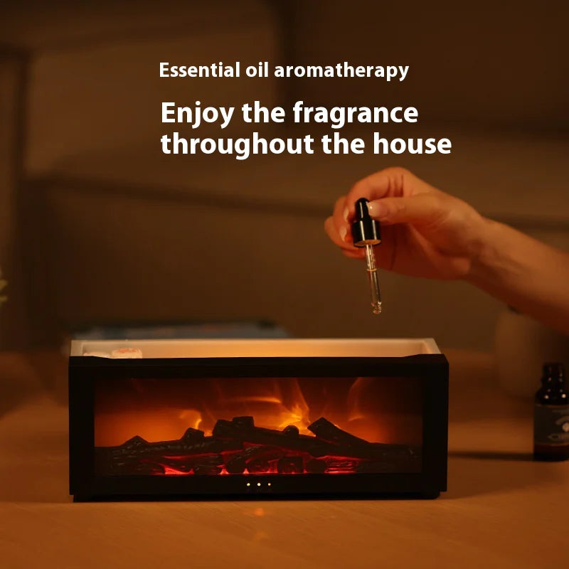 "Glowmist " Fireplace Flame Humidifier with Remote & Aromatherapy