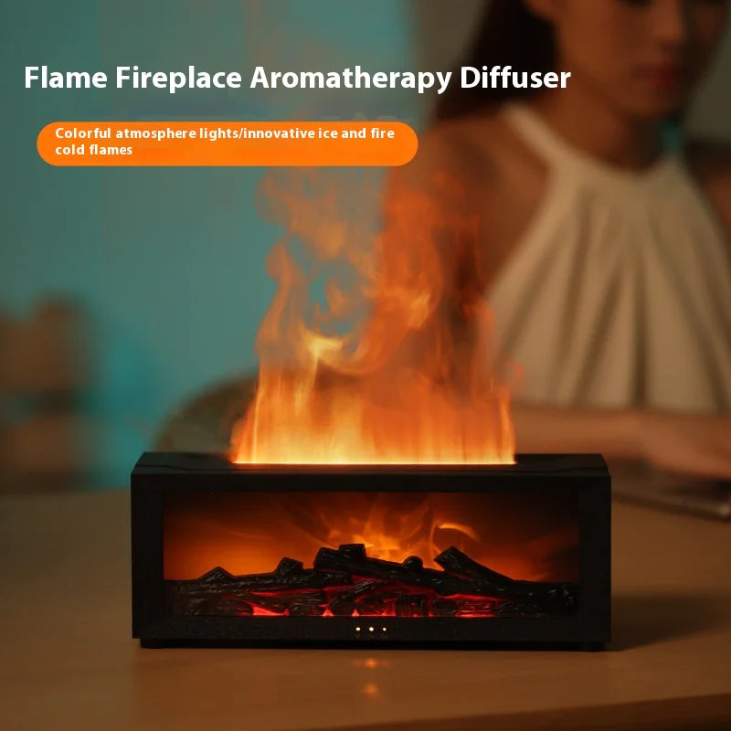 "Glowmist " Fireplace Flame Humidifier with Remote & Aromatherapy